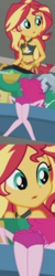 Size: 537x2686 | Tagged: safe, edit, edited screencap, screencap, pinkie pie, sunset shimmer, equestria girls, g4, my little pony equestria girls: better together, x marks the spot, ass, belly button, butt, clothes, cropped, eyes on the prize, female, lesbian, looking at butt, midriff, ship:sunsetpie, shipping, swimsuit