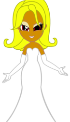 Size: 698x1200 | Tagged: safe, artist:bubblinidavinci9801, oc, oc only, oc:com-smash, equestria girls, g4, 1000 hours in ms paint, base used, clothes, crappy art, dress, looking at you, rule 63, solo, wedding dress
