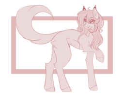 Size: 1024x801 | Tagged: safe, artist:mauuwde, oc, oc only, oc:maude, earth pony, pony, female, mare, monochrome, simple background, sketch, solo, transparent background