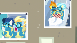 Size: 1920x1080 | Tagged: safe, screencap, high winds, lightning streak, misty fly, spitfire, pegasus, pony, g4, grannies gone wild, chess, clothes, female, goggles, imminent vomiting, male, mare, picture, roller coaster, scared, screaming, stallion, uniform, wonderbolts, wonderbolts uniform, xkcd