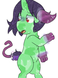 Size: 1200x1600 | Tagged: artist needed, safe, oc, oc only, oc:crescent star, cat, crystal pony, crystal unicorn, male, paws, shocked, simple background, solo, stallion, transformation, transparent background