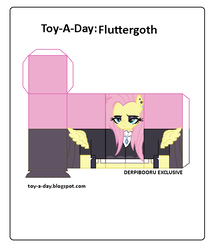 Size: 600x699 | Tagged: safe, artist:grapefruitface1, fluttershy, fake it 'til you make it, g4, craft, fixed, fluttergoth, papercraft, toy a day