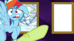 Size: 1920x1080 | Tagged: safe, edit, edited screencap, screencap, granny smith, rainbow dash, g4, grannies gone wild, granny smith choosing poster, insert picture here, meme, template