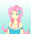 Size: 1200x1312 | Tagged: safe, artist:grandzebulon, fluttershy, dungeons and discords, equestria girls, g4, my little pony equestria girls: better together, clothes, dress, equestria girls interpretation, geode of fauna, hairpin, necklace, sassy, scene interpretation, smiling