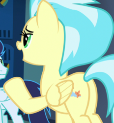 Size: 667x718 | Tagged: safe, screencap, misty fly, pegasus, pony, g4, grannies gone wild, butt, cropped, plot