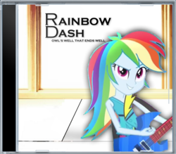 Size: 1129x987 | Tagged: safe, edit, rainbow dash, equestria girls, g4, album cover, female, guitar, mashup, musical instrument, musician, owl's well that ends well (steve lukather), parody, solo, steve lukather