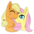 Size: 600x617 | Tagged: safe, artist:traveleraoi, applejack, fluttershy, pony, g4, blushing, bust, eyes closed, female, freckles, hair tie, lesbian, mare, missing accessory, nuzzling, ship:appleshy, shipping, simple background, smiling, transparent background, watermark