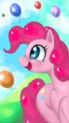 Size: 540x960 | Tagged: safe, artist:colochenni, pinkie pie, g4, balloon, sky