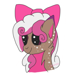 Size: 5000x5000 | Tagged: safe, artist:venomns, oc, oc only, oc:devil cherry, pony, absurd resolution, bow, bust, female, hair bow, mare, portrait, simple background, solo, transparent background