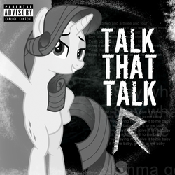 Size: 800x800 | Tagged: dead source, safe, artist:jhayarr23, artist:penguinsn1fan, rarity, pony, unicorn, g4, belly, bipedal, cover, female, horn, parody, ponified, ponified album cover, rihanna, solo