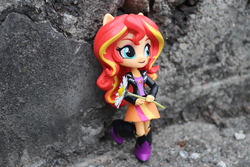 Size: 6000x4000 | Tagged: safe, artist:artofmagicpoland, sunset shimmer, equestria girls, g4, cute, doll, equestria girls minis, eqventures of the minis, flower, holding, irl, photo, photography, shimmerbetes, toy