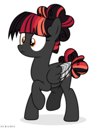 Size: 4961x6412 | Tagged: safe, artist:suramii, oc, oc only, oc:night vision, pegasus, pony, absurd resolution, colored wings, female, mare, multicolored wings, raised hoof, simple background, solo, transparent background