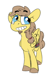 Size: 404x582 | Tagged: safe, artist:lilsunshinesam, oc, oc only, oc:rory kenneigh, pegasus, pony, grin, smiling, solo