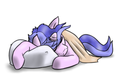 Size: 1150x715 | Tagged: safe, artist:timsplosion, sea swirl, seafoam, pony, unicorn, g4, background pony, bed mane, blanket, commission, eyes closed, female, mare, messy mane, pillow, simple background, sleeping, solo, transparent background