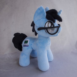 Size: 1280x1280 | Tagged: safe, artist:valmiiki, oc, oc only, oc:tinker doo, pony, unicorn, glasses, irl, male, photo, plushie, solo