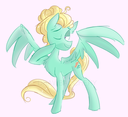 Size: 2733x2511 | Tagged: safe, artist:drawbauchery, zephyr breeze, pegasus, pony, g4, high res, male, one eye closed, simple background, smiling, solo, stallion, wings, wink