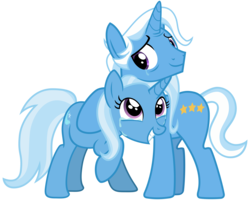 Size: 4000x3200 | Tagged: safe, artist:cheezedoodle96, jack pot, trixie, pony, unicorn, g4, grannies gone wild, .svg available, crying, cute, daaaaaaaaaaaw, diatrixes, duo, father and daughter, feels, female, grin, happy, hug, like father like daughter, like parent like child, looking at each other, male, mare, raised hoof, simple background, smiling, squee, stallion, svg, tears of joy, transparent background, vector