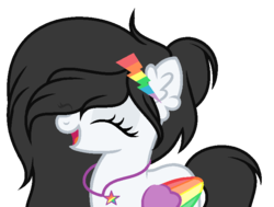 Size: 758x572 | Tagged: safe, artist:101xsplattyx101, oc, oc only, oc:rainbow star, pegasus, pony, base used, colored wings, female, happy, mare, multicolored wings, simple background, solo, transparent background
