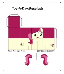 Size: 600x699 | Tagged: safe, artist:grapefruitface1, derpibooru exclusive, roseluck, pony, g4, box pony, craft, female, happy, papercraft, solo, toy a day