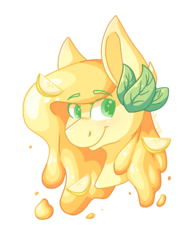 Size: 925x1200 | Tagged: safe, artist:person8149, oc, oc only, oc:citronel, earth pony, pony, bust, female, food, mare, orange, portrait, simple background, solo, transparent background