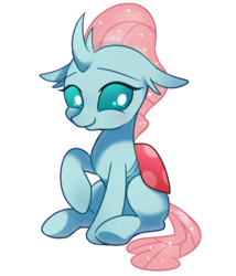 Size: 2000x2338 | Tagged: safe, artist:sion-ara, ocellus, changedling, changeling, cute, cuteling, diaocelles, female, high res, raised hoof, simple background, solo, transparent background, weapons-grade cute