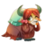 Size: 3500x3500 | Tagged: safe, artist:renokim, yona, yak, g4, school daze, :p, bow, cloven hooves, cute, female, hair bow, high res, looking at you, monkey swings, one eye closed, silly, simple background, solo, tongue out, transparent background, wink, yonadorable