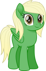 Size: 800x1242 | Tagged: safe, artist:itspeahead, oc, oc only, pegasus, pony, g4, my little pony: the movie, blonde, brown eyes, female, looking at you, mare, movie accurate, simple background, smiling, solo, transparent background, vector