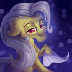 Size: 2000x2000 | Tagged: safe, artist:discorded, granny smith, earth pony, pony, g4, grannies gone wild, blue background, elderly, female, high res, looking at you, mare, simple background, smiling, solo, stupid sexy granny smith