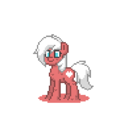 Size: 622x622 | Tagged: safe, oc, oc only, oc:velvet love, goo pony, original species, pony, pony town, blue eyes, female, red, simple background, solo, transparent background, white hair