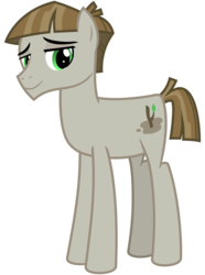 Size: 2600x3500 | Tagged: safe, artist:cheezedoodle96, mudbriar, earth pony, pony, g4, the maud couple, .svg available, cute, high res, lidded eyes, looking at you, male, mudbriawww, simple background, smiling, solo, stallion, svg, transparent background, vector