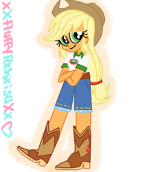 Size: 1024x1229 | Tagged: safe, artist:xxfluffypachirisuxx, applejack, equestria girls, g4, my little pony equestria girls: legend of everfree, camp everfree outfits, female, simple background, solo, stock vector, transparent background
