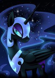 Size: 2000x2800 | Tagged: safe, artist:okapifeathers, nightmare moon, alicorn, pony, g4, armor, female, high res, solo