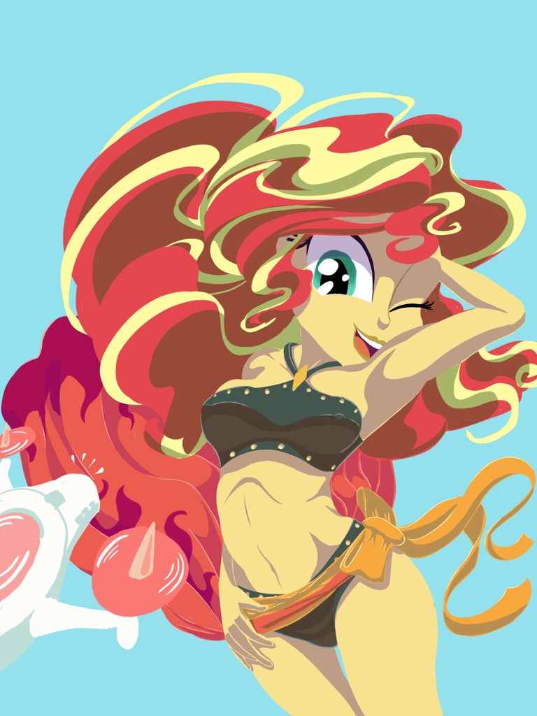 Suggestive Artist Hananpacha Sunset Shimmer Equestria