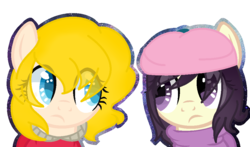 Size: 989x581 | Tagged: safe, artist:chochi-chan, pony, bebe stevens, ponified, simple background, south park, transparent background, wendy testaburger