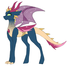 Size: 3307x3079 | Tagged: safe, artist:anyatrix, oc, oc only, oc:dragonfly, dragonling, hybrid, changeling hybrid, female, high res, interspecies offspring, magical gay spawn, offspring, parent:spike, parent:thorax, parents:thoraxspike, simple background, solo, white background