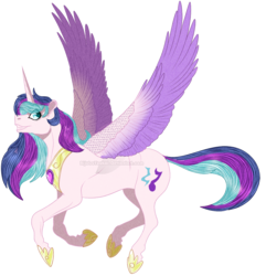 Size: 1000x1037 | Tagged: safe, artist:bijutsuyoukai, oc, oc only, oc:free flight, alicorn, pony, colored wings, female, gradient wings, mare, simple background, solo, transparent background, watermark