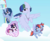 Size: 2699x2196 | Tagged: safe, artist:sparkledashyt, oc, oc:celestial moon, oc:feather blaze, oc:magic flight, oc:sparkle dash, pegasus, pony, unicorn, female, filly, flying, high res, levitation, magic, magical lesbian spawn, mare, offspring, parent:rainbow dash, parent:twilight sparkle, parents:twidash, self-levitation, telekinesis