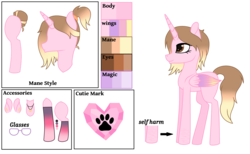 Size: 4228x2600 | Tagged: safe, artist:cindystarlight, oc, oc only, oc:cindy, alicorn, pony, colored wings, female, glasses, mare, multicolored wings, reference sheet, simple background, solo, transparent background