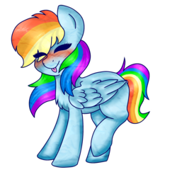 Size: 2500x2500 | Tagged: safe, artist:adostume, rainbow dash, pegasus, pony, g4, :p, blushing, cute, dashabetes, female, happy, high res, mare, raspberry, silly, simple background, smiling, solo, tongue out, transparent background