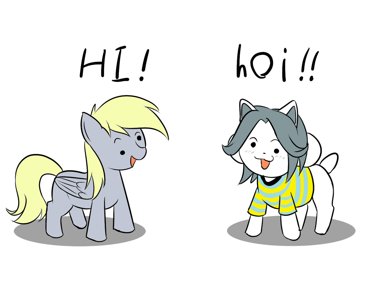 Safe Artist Phoenixperegrine Derpy Hooves Pegasus Pony Temmie Crossover Duo