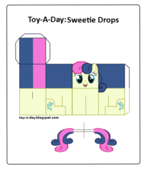 Size: 600x699 | Tagged: safe, artist:grapefruitface1, bon bon, sweetie drops, earth pony, pony, g4, box pony, craft, female, happy, papercraft, solo, toy a day