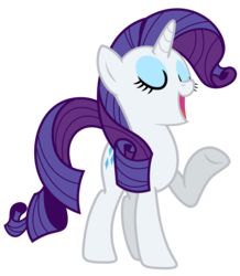 Size: 6273x7200 | Tagged: safe, artist:estories, rarity, pony, unicorn, g4, absurd resolution, eyes closed, female, full body, open mouth, raised hoof, simple background, solo, transparent background, vector