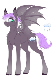 Size: 2282x3175 | Tagged: safe, artist:anyatrix, oc, oc only, oc:night rain, bat pony, pony, high res, male, simple background, solo, stallion, white background