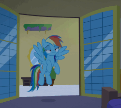 Size: 558x497 | Tagged: safe, screencap, rainbow dash, pegasus, pony, grannies gone wild, adorasexy, animated, beautiful, bedroom eyes, cropped, cute, dashabetes, female, gif, las pegasus, lidded eyes, mare, sexy, solo, speaking in images