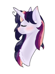 Size: 1465x1971 | Tagged: safe, artist:sparkledashyt, oc, oc only, oc:celestial moon, pony, unicorn, bust, eyes closed, female, magical lesbian spawn, mare, offspring, parent:rainbow dash, parent:twilight sparkle, parents:twidash, portrait, simple background, solo, transparent background