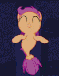 Size: 828x1080 | Tagged: safe, screencap, scootaloo, seapony (g4), g4, surf and/or turf, ^^, animated, butt shake, c:, cropped, cute, cutealoo, dancing, eyes closed, female, gif, loop, needs more jpeg, sea-mcs, seaponified, seapony scootaloo, shoo be doo, smiling, solo, species swap, swimming, that pony sure does love being a seapony, tunaloo, underwater, water