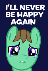 Size: 662x982 | Tagged: safe, artist:ianpony98, oc, oc only, oc:ian, earth pony, pony, blue background, bust, crying, earth pony oc, gritted teeth, male, sad, simple background, solo, stallion, teary eyes