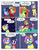 Size: 1280x1656 | Tagged: safe, artist:zanezandell, oc, oc only, oc:cortland apple, oc:krabby, oc:sugarbolt, earth pony, pegasus, pony, unicorn, comic:cmcnext, angry, ascot, bipedal, cape, clothes, cmcnext, colt, comic, female, filly, glowing horn, goggles, hat, horn, male, nervous, plaid shirt, shirt, speech bubble, straw hat