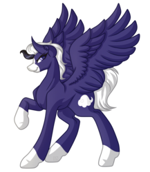 Size: 3793x4377 | Tagged: dead source, safe, artist:amazing-artsong, oc, oc only, oc:ebony breeze, pegasus, pony, coat markings, raised hoof, simple background, socks (coat markings), solo, spread wings, transparent background, wings