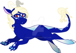 Size: 1024x718 | Tagged: safe, artist:musicdove, oc, oc only, dracony, hybrid, next generation, offspring, parent:prince blueblood, parent:princess ember, simple background, solo, transparent background, watermark